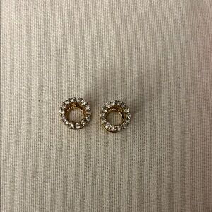 Elegant Gold and diamond Stud Earrings - high quality costume